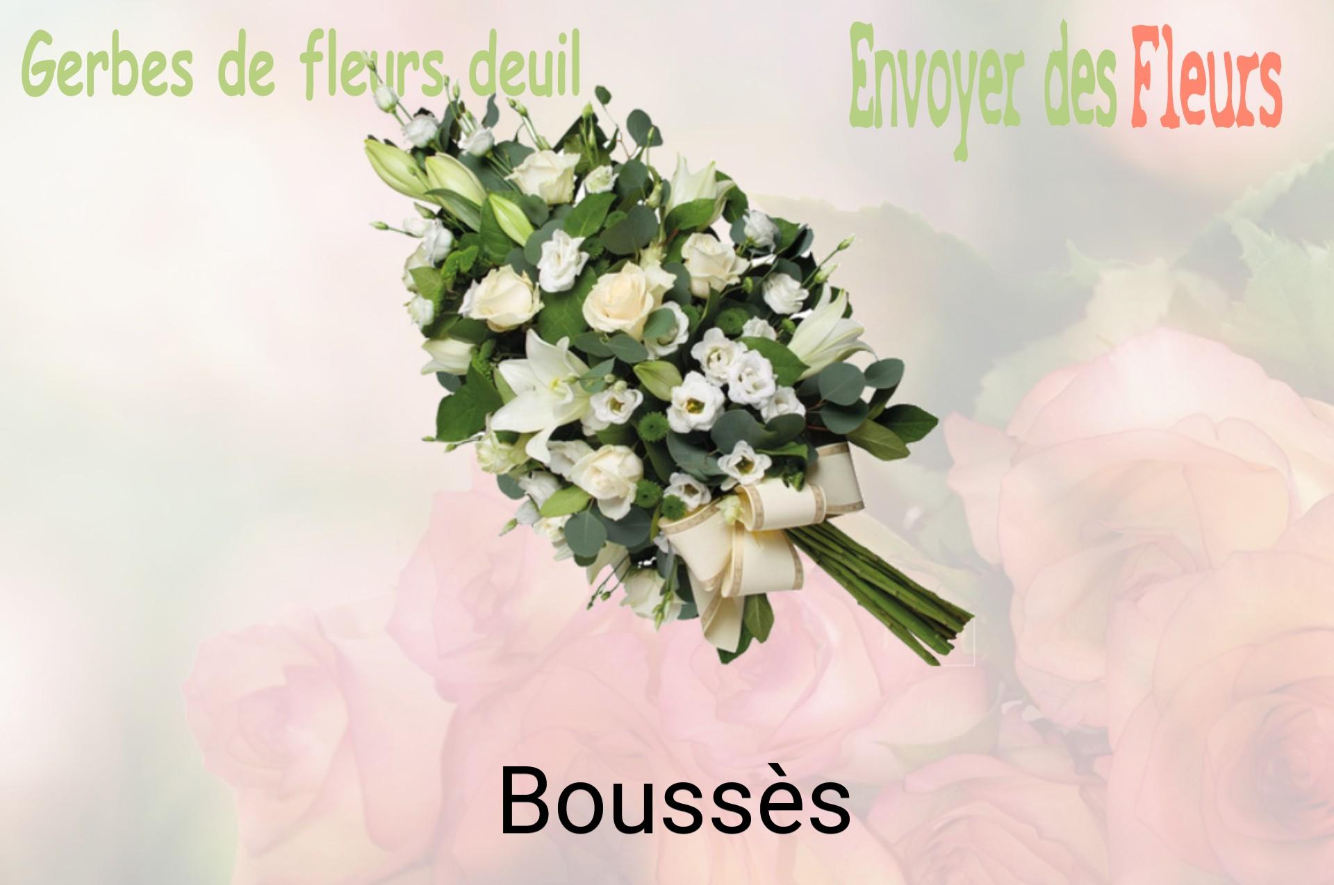 Gerbe de fleurs de deuil livrée à Boussès